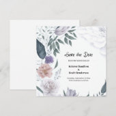 Hochzeit von Aquarellblumen Save The Date (Vorne/Hinten)
