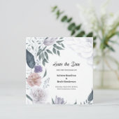 Hochzeit von Aquarellblumen Save The Date (Stehend Vorderseite)