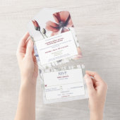 Hochzeit von Aquarellfarben All In One Einladung (Abreißen)