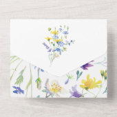 Hochzeit von Aquarellfarben All In One Einladung (Rückseite)