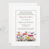 Hochzeit von Aquarellfarben Einladung (Vorne/Hinten)