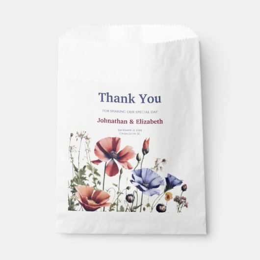 Hochzeit von Aquarellfarben Geschenktütchen (Vorderseite)