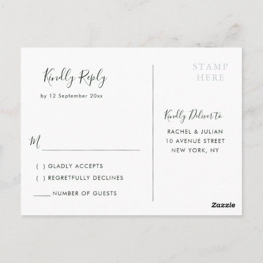 Hochzeit von Aquarellfarben mit blühenden Blumen R Postkarte (Rückseite)