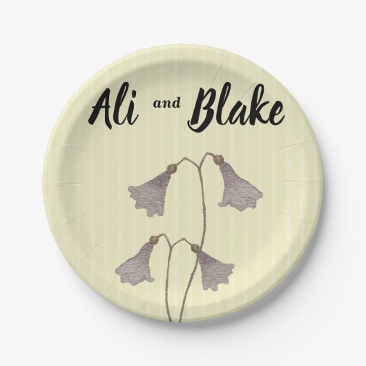 Hochzeit von Aquarellfarben Pappteller (Vorderseite)