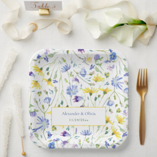 Hochzeit von Aquarellfarben Pappteller