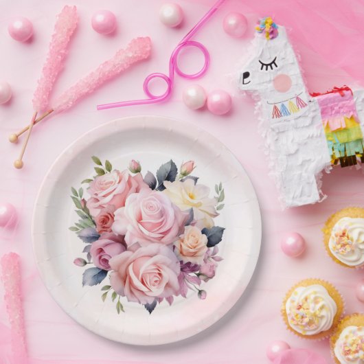 Hochzeit von Aquarellfarben Pappteller (Party)