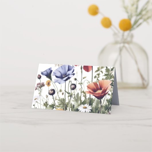 Hochzeit von Aquarellfarben Platzkarte (Rückseite)