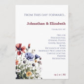 Hochzeit von Aquarellfarben Programm (Vorderseite)