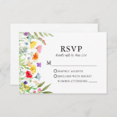 Hochzeit von Aquarellfarben RSVP Karte (Vorne/Hinten)