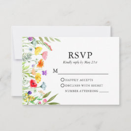 Hochzeit von Aquarellfarben RSVP Karte