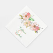 Hochzeit von Aquarellfarben Serviette (Ecke)