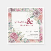 Hochzeit von Aquarellfarben Serviette (Vorderseite)