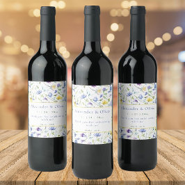 Hochzeit von Aquarellfarben Weinetikett