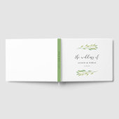 Hochzeit von Aquarellgrün-Blätter Gästebuch (Voll)