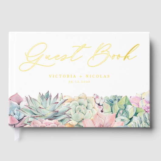 Hochzeit von Aquarellpasten Gästebuch (Vorderseite)