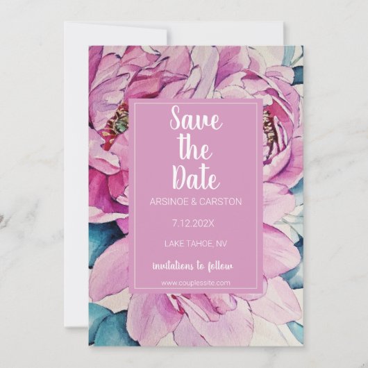 Hochzeit von Aquarellpink Save The Date (Vorderseite)