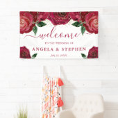 Hochzeit von Aquarellrot und Gold-Rose Banner (Insitu)