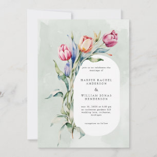 Hochzeit von Aquarelltulips Einladung