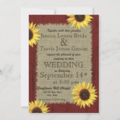 Hochzeit von Barnwood und Sonnenblumen Einladung (Rückseite)