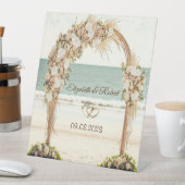 Hochzeit von Beach Wedding Arbor Rose Sockelschild (In Situ)