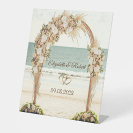 Hochzeit von Beach Wedding Arbor Rose Sockelschild