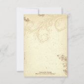 Hochzeit von beigem, braunem Vintagem Blätterblatt RSVP Karte (Rückseite)
