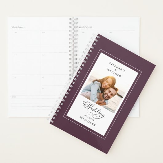 Hochzeit von benutzerdefinierten Foto Cassis Lila  Planer (Anzeige)