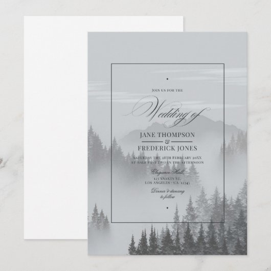 Hochzeit von Bergen Einladung (Vorne/Hinten)