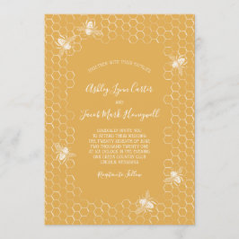 Hochzeit von Bienen und Golden Honeycomb Einladung