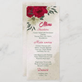 Hochzeit von blass-gelben Blumen Menükarte (Vorne/Hinten)