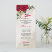 Hochzeit von blass-gelben Blumen Menükarte (Stehend Vorderseite)