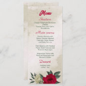 Hochzeit von blass-gelben Blumen Menükarte (Vorne/Hinten)