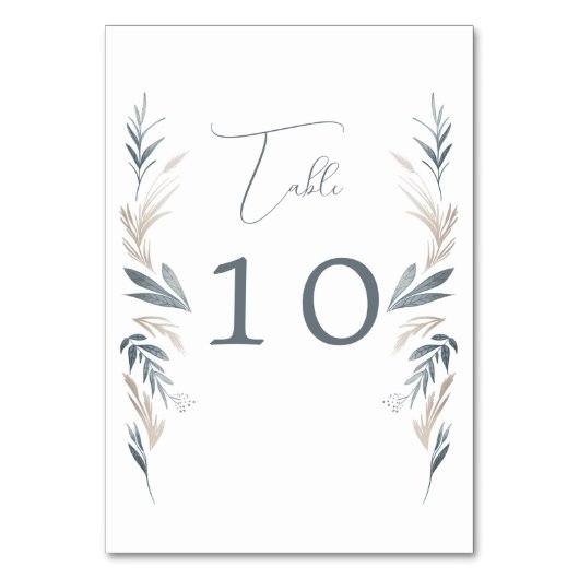 Hochzeit von Blattwerk Tischnummer (Rückseite)