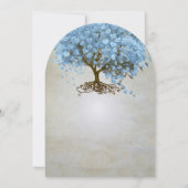 Hochzeit von Blaue Herzleder Einladung (Rückseite)