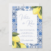 Hochzeit von Blauem Mittelmeer Einladung (Vorderseite)