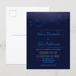 Hochzeit von Blauem Ozean Einladungspostkarte