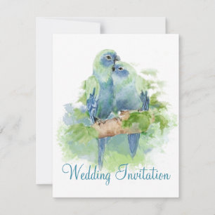 Hochzeit von Blauem Papagei Einladung
