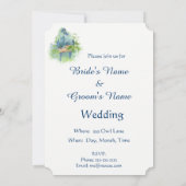 Hochzeit von Blauem Papagei Einladung (Rückseite)