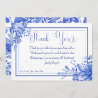 Hochzeit von blauem und weißem Blumenporzellan