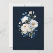 Hochzeit von Blauem und Weißem Peony Einladung (Rückseite)