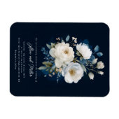 Hochzeit von Blauem und Weißem Peony Magnet (Horizontal)