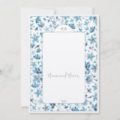 Hochzeit von Blauen Blumen Einladung (Rückseite)
