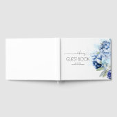 Hochzeit von blauen Blütenblumen in Dusty und Navy Gästebuch (Voll)