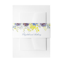 Hochzeit von Blauen und Gelben Blumen Einladungsbanderole