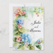 Hochzeit von blauen und roten Blume Einladung (Vorderseite)