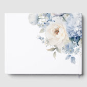 Hochzeit von blauen und weißen Blume Gästebuch (Rückseite)