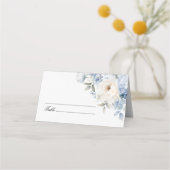 Hochzeit von blauen und weißen Blume Platzkarte (Vorderseite)