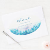 Hochzeit von blauen Wildblumen Ovaler Aufkleber (Umschlag)