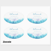 Hochzeit von blauen Wildblumen Ovaler Aufkleber (Blatt)