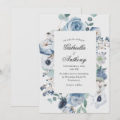 Hochzeit von Blauflora Einladung (Vorne/Hinten)